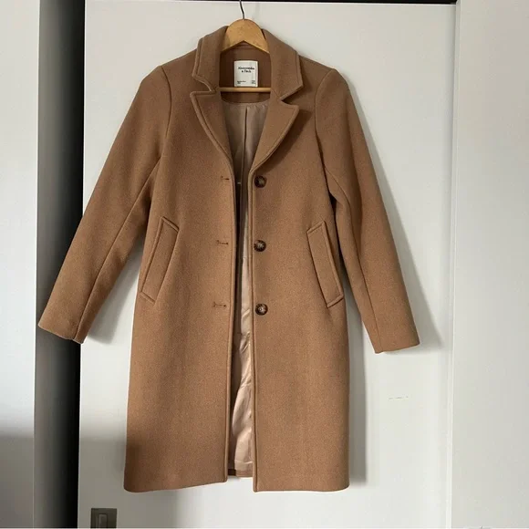 ☁️ SOLD ☁️ Abercrombie and Fitch Wool-Blend Dad Coat - Picture 3 of 7